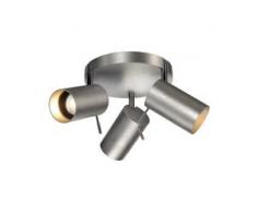 SLV 147424 ASTO TUBE 3 ROUND Wand- und Deckenleuchte, runde Rosette, alu brushed, 3xGU10, max. 75W, EEK: A++ (Spektrum: A++ bis E)