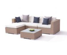 Polyrattan Sitzgruppe Mesa - karamell - Polyrattan Gartenmöbel Set in Karamell