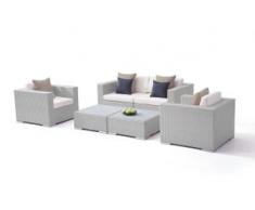 Polyrattan Sitzgruppe Tapa - grau satiniert - Polyrattan Loungemöbel Set in Grau satiniert