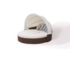 Polyrattan Sonneninsel Big Moon - nussbraun - Polyrattan Loungemöbel Sonneninsel in Nussbraun