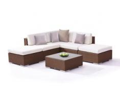 Polyrattan Sitzgruppe Sofia - nussbraun - Polyrattan Gartenlounge in Nussbraun