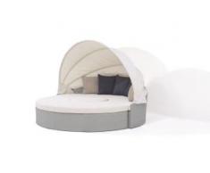 Polyrattan Sonneninsel Big Moon - grau satiniert - Polyrattan Loungemöbel Sonneninsel in Grau satiniert