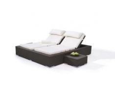 Polyrattan Doppelliege Big Smoop - anthrazit - Polyrattan Lounge Doppelliege in Anthrazit