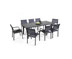 Alu Essgruppe Brasilia 8 - anthrazit - Aluminium Gartenmöbel Essgruppe in Anthrazit