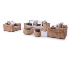 Polyrattan Sitzgruppe Miramar - honig - Polyrattan Lounge in Honig