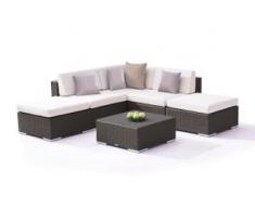 Polyrattan Sitzgruppe Sofia - anthrazit - Polyrattan Gartenlounge in Anthrazit