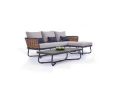 Polyrattan Sitzgruppe Calypso - honig - Polyrattan Lounge in Honig