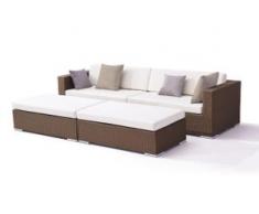 Polyrattan Sitzgruppe Dreamcatcher - nussbraun - Polyrattan Daybed Dreamcatcher in Nussbraun