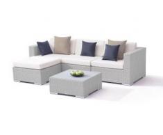 Polyrattan Sitzgruppe Mesa - grau satiniert - Polyrattan Gartenmöbel Set in Grau satiniert