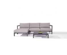 Alu Sitzgruppe Palmas - anthrazit - Aluminium Gartenmöbel Eck Lounge in Anthrazit