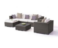 Polyrattan Sitzgruppe Big Mesa - anthrazit - Polyrattan Gartenmöbel Set in Anthrazit