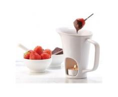 Schokobrunnen für Teelicht Schokoladenfondue mit 2 x Gabel Schokofondue 10x14cm