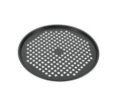 Pizzablech 32 cm Pizzablech gelocht schwarz Pizza Blech Rund Backblech Antihaft
