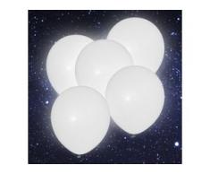 5x LED Luftballons 30cm heliumgeeignet Feier Party Dekoration weiß BWI