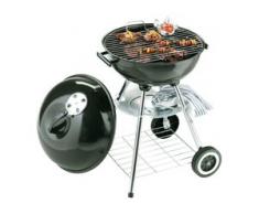 Kugelgrill Groß schwarz Ø47x75cm Holzkohlegrill 4,1kg Kohlegrill + Füße + Rollen
