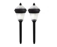 2 x Solarleuchte Kristall Look Ledlampe Gartenleuchte Solarlampe Gartenlampe LED