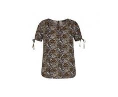 Bluse mit Knopfleiste am Rücken, Schwarz/Khaki/Braun/Weiß/Grau