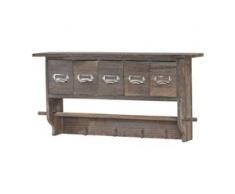 Küchenregal HHG-355, Haushaltsregal Regal, Vintage mit 5 Schubladen 32x65x13cm ~ braun