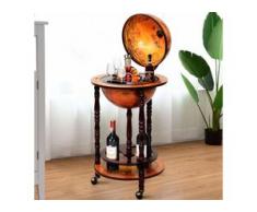 COSTWAY Weinregal Globusbar Minibar Weltkugel Flaschenregal Globus Bar Hausbar Cocktailbar Dekobar Tischbar mit Rollen