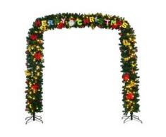 COSTWAY kuenstliche Weihnachtsgirlande mit Gestell Tuergirlande Tannengirlande Weihnachtsdeko Weihnachtsbaum Weihnachtsbaumdeko inkl. 2