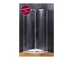 XIMAX Duschkabine ESG Klarglas 6 mm Bogentüre Viertelkreis gerahmt Schiebetüre 80x80x185 cm