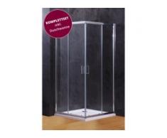 XIMAX Duschkabine ESG Klarglas 6 mm Eckdusche gerahmt Schiebetüre 90x90x185 cm