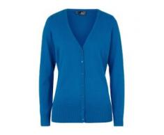 Basic Feinstrickjacke mit Knopfleiste langarm blau bonprix