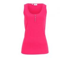 Shirttop mit Knopfleiste ohne Ärmel pink bonprix