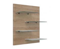 Wandregal Emotion 4 Glasablagen 52x60 cm Eiche