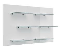 Wandregal Emotion 6 Glasablagen 104x60 cm Weiss Hgl
