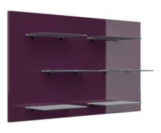 Wandregal Emotion 6 Glasablagen 104x60 cm Brombeer