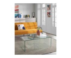 Fredriks Couchtisch Drap Glas Transparent Quadratisch Modern 60x45x60 cm (BxHxT)