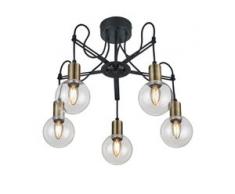 Trio Deckenleuchte Nacho I Eisen Schwarz/Bronze 57x45x57 cm (BxHxT) 5-flammig E14