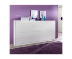 Fredriks Schrankbett KiYDOO smart 140x200 cm Spanplatte Weiß mit Lattenrost