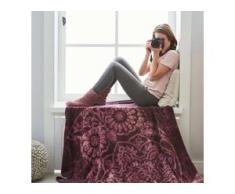 Ibena Jacquard Decke Victoria 2180-500 violett/natur 150x200 cm, lila,pink