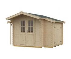 SKAN HOLZ Blockhaus Korsika Größe 220 x 220 cm, Wandstärke 28 mm, unbehandelt