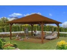 SKAN HOLZ Pavillon Cannes Größe 4, 569 x 569 cm, 4-Eck, Lasiert in Nussbaum