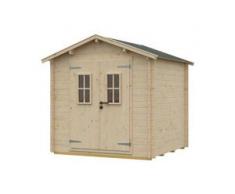 SKAN HOLZ Blockhaus Elba Größe 200 x 200 cm, Wandstärke 19 mm, unbehandelt