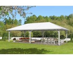 SKAN HOLZ Pavillon Orleans Größe 4, 569 x 1046 cm, 4-Eck, Lasiert in weiß