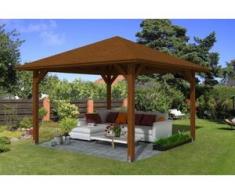 SKAN HOLZ Pavillon Cannes Größe 2, 439 x 439 cm, 4-Eck, Lasiert in Nussbaum
