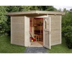 Weka Gartenhaus Nantje Gr.2 natur, Wandstärke 21 mm, 239 x 235 cm
