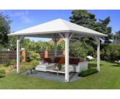 SKAN HOLZ Pavillon Cannes Größe 2, 439 x 439 cm, 4-Eck, Lasiert in weiß