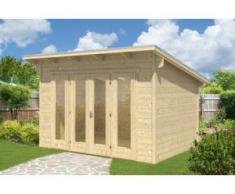 SKAN HOLZ Blockhaus Ostende 1 350 x 250 cm, Wandstärke 28 mm