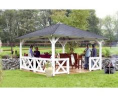 SKAN HOLZ 4-Eck-Pavillon Cannes Leimholz, Größe 2, 439 x 439 cm
