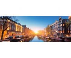 Deco-Glas Bild - Kanal Amsterdam 80 x 30 cm
