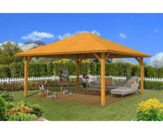 SKAN HOLZ Pavillon Cannes Größe 4, 569 x 569 cm, 4-Eck, Lasiert in Eiche hell