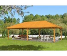 SKAN HOLZ Pavillon Orleans Größe 4, 569 x 1046 cm, 4-Eck, Lasiert in Eiche hell