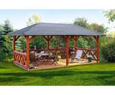 SKAN HOLZ 4-Eck-Pavillon Orleans Leimholz Größe 2, 786 x 439 cm