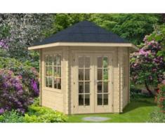 SKAN HOLZ Pavillon Madeira 303 x 350 cm, 4 Fenster, Wandstärke 28 mm