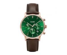 CLUSE Cluse Herren-Uhren Analog Quarz Braun/Grün Braun/Grün Kalbsleder 32010372